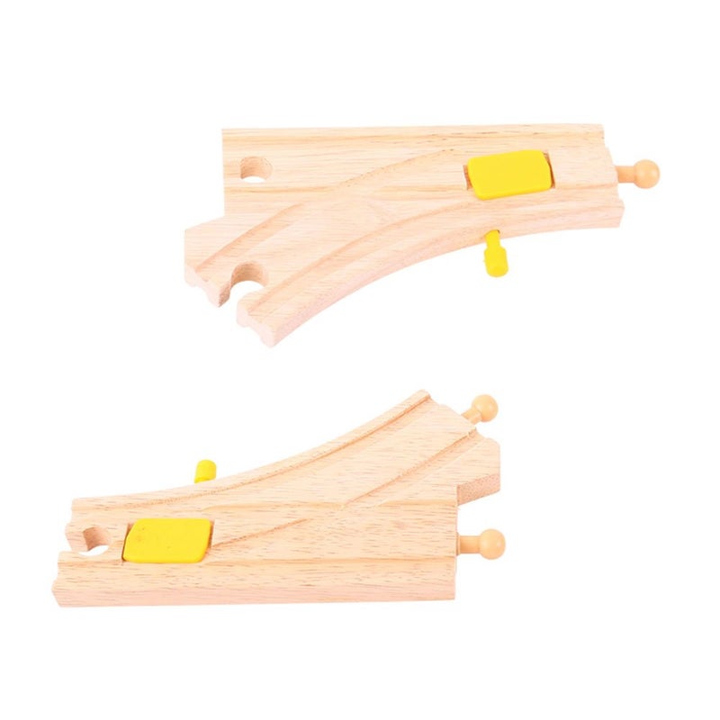 بيجيجز ريل مفاتيح Bigjigs Rail الميكانيكية (عبوة من 2) - العلامات التجارية الرئيسية الأخرى للسكك الحديدية الخشبية متوافقة - Image 1
